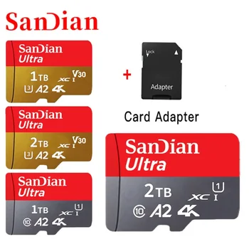SAN DIAN Eredeti 1 tb-os Micro TF SD Kártya Flash Class 10 SD Kártya 2 tb-os Memóriakártya Memóriakártya A Telefon/Kamera /MP3/MP4