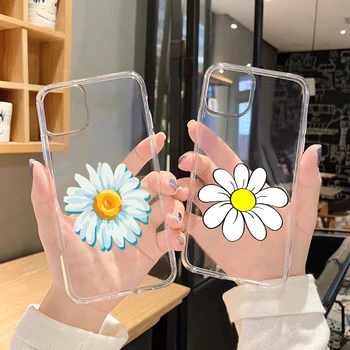 Egyszerű festett virágok puha Szilikon tpu Iphone 14 13 8 7 Plus SE 2020 11 11pro Max XR X XS MAX Átlátszó Telefon Esetében etui